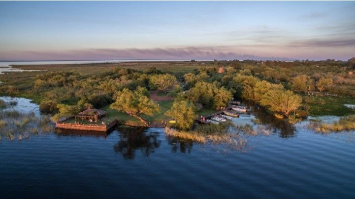 Vista de la laguna Iberá desde el Portal Laguna Iberá en Carlos Pellegrini